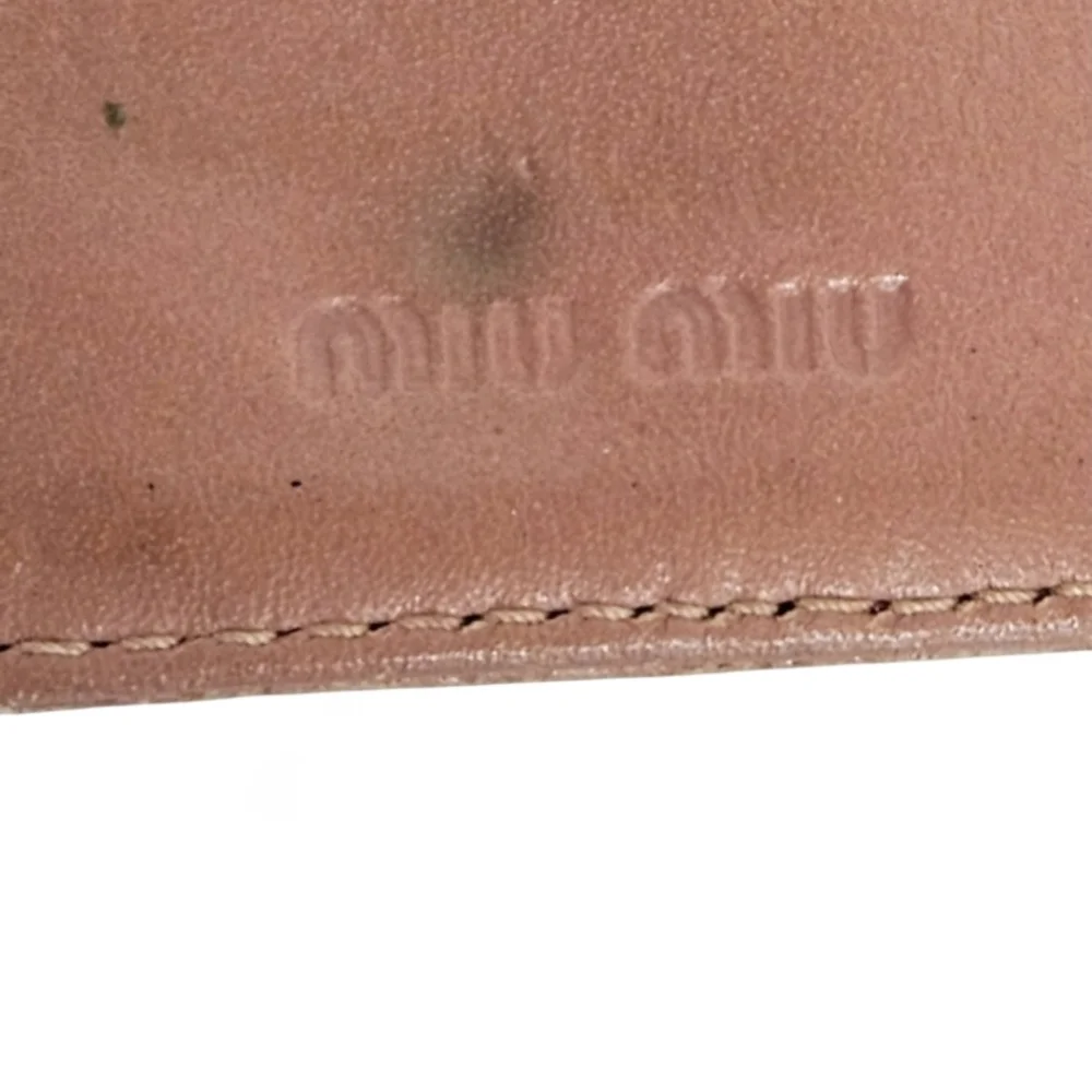 Miu Miu Baby Croc Six Key Cles Tri Fold Wallet in Pink Leather